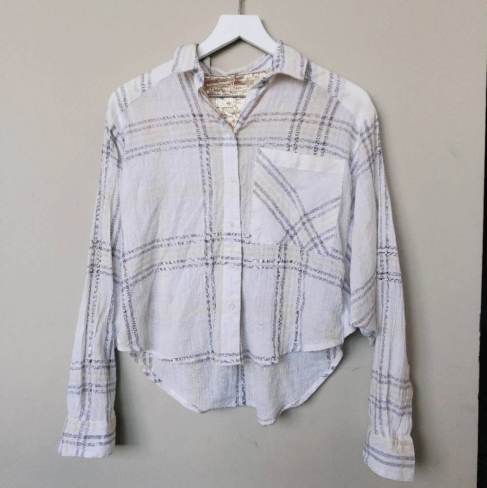 Free People Cropped Flannel